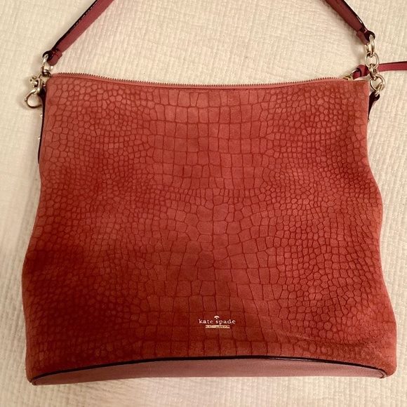 Kate Spade Arianna Larchmont Avenue Exotic Bucket Bag, Cinnabar, EUC - Picture 10 of 15